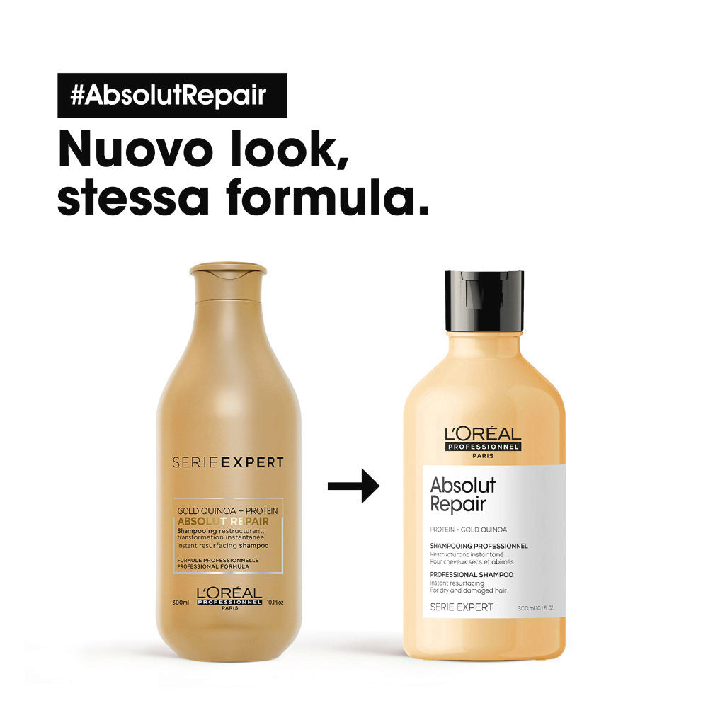 L'Oréal Professionnel Paris Serie Expert Absolut Repair Shampoo 300ml - shampoo per capelli danneggiati - MR BEAUTY SALON 